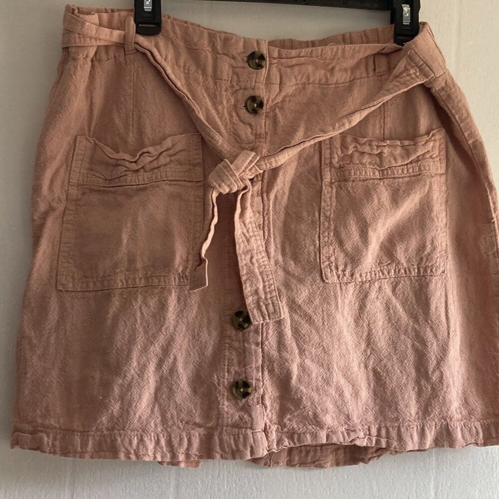 JUNIPER + LIME Short Skort linen Rayon Skirt Shorts Sash Waist Preppy Coastal XL